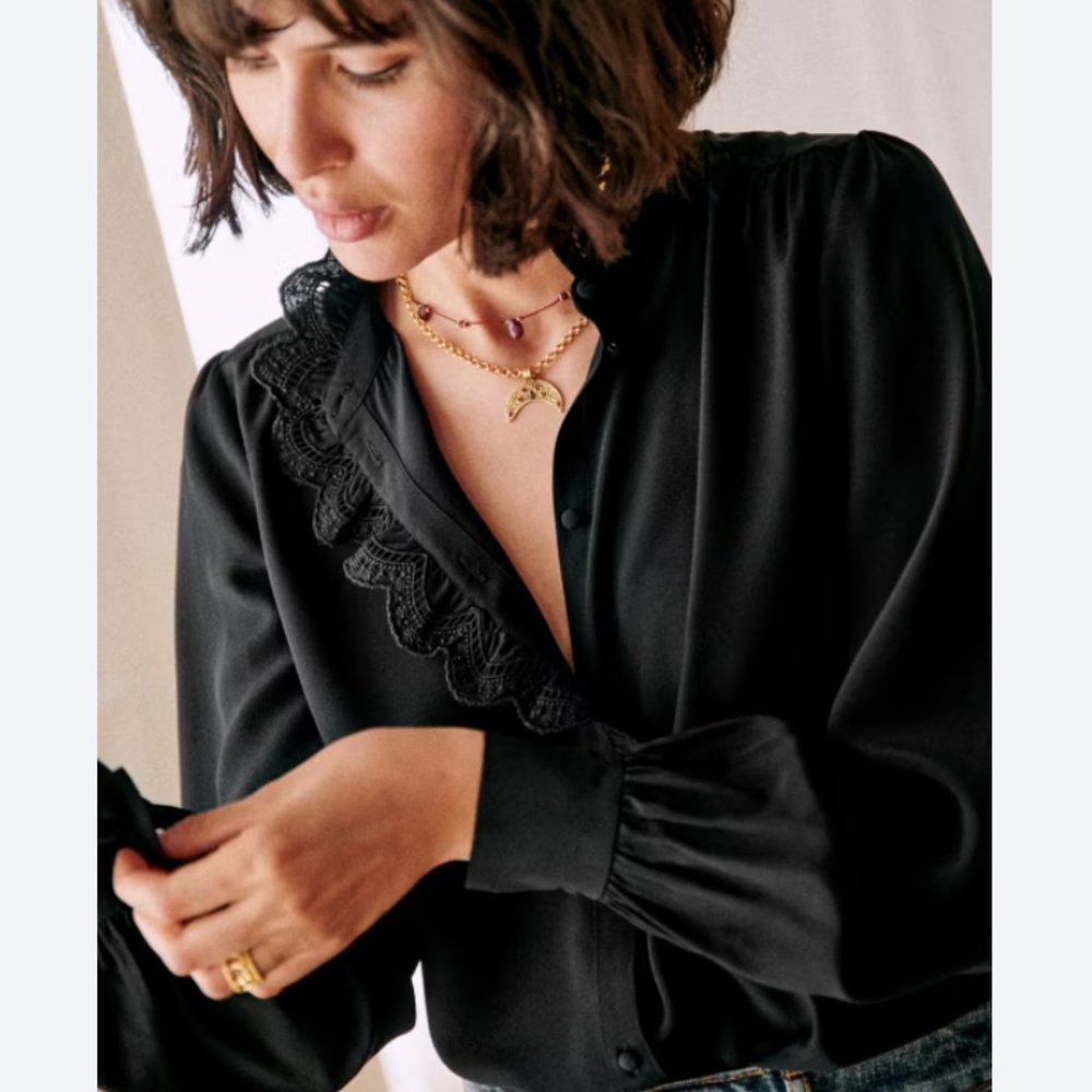Sezane Chlo silk blouse size 6